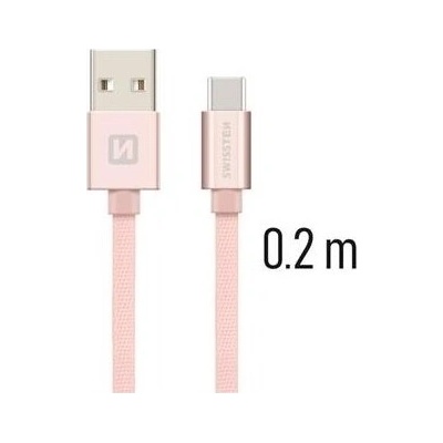 Swissten USB-C (Type-C) 0,2m ružový 43817