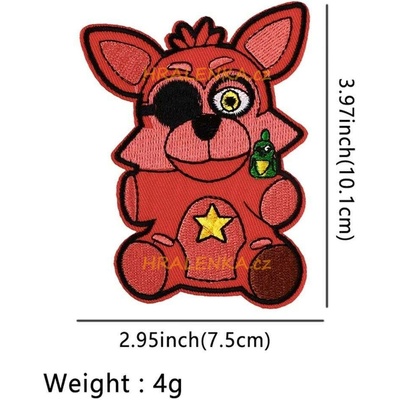 Vyšívaná nášivka FNAF Foxy 7x10 cm