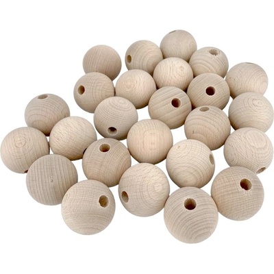 EFCO Dřevěné koule přírodní 35mm s polovičním otvorem (25ks) – Zboží Mobilmania