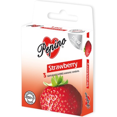 Pepino Strawberry - ароматизирани презервативи (3 бр. )