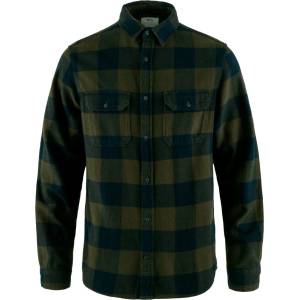 Fjällräven Мъжка риза с копчета Fjällräven Övik Heavy Flannel Shirt - Deep Forest / Dark Navy - размер M (033-2944-0312)