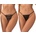Obsessive Bianca 2-pack Crotchless Thong Black XXL/XXXL