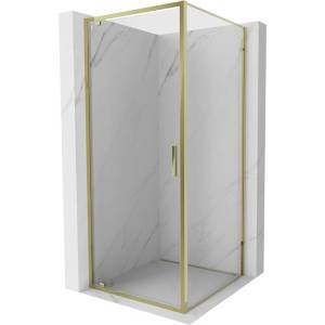 Mexen Exo-BR отваряема душ кабина 70 x 70 см, прозрачна, златиста - 8181-070-070-50-00 (8181-070-070-50-00)