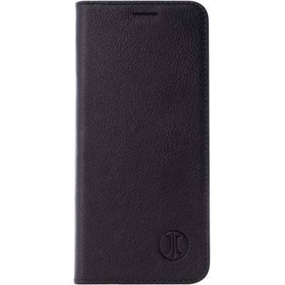 JT BERLIN LeatherBook Tegel Case - хоризонтален кожен (естествена кожа) калъф тип портфейл за iPhone XS Max (черен)