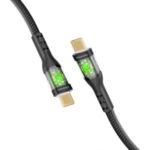 ProMate Data cable ProMate TRANSLINE-CC Type C към Type C, 60W PD, 120см - Черен