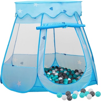 Image 1 of vidaXL Детска палатка за игра с 250 топки, синя, 102x102x82 см (3107722)