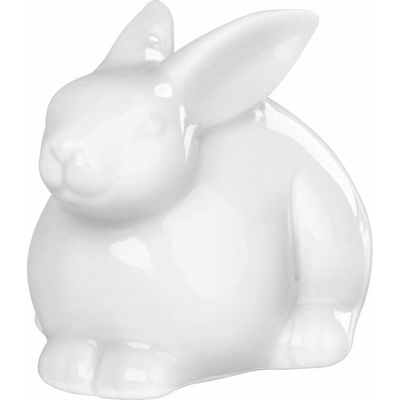 MagicHome Dekorace MagicHome, Zajíček, bílý, porcelán, velikonoční, 10,4x7,3x7,1 cm