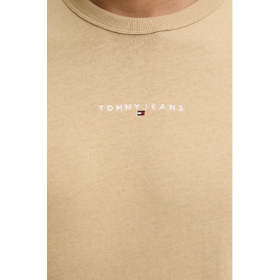 Tommy Jeans Памучна тениска Tommy Jeans в бежово с апликация DM0DM21110 (DM0DM21110)