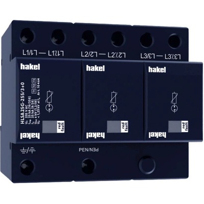 Svodič přepětí T1+T2+T3 Hakel HLSA25G-255/3+0
