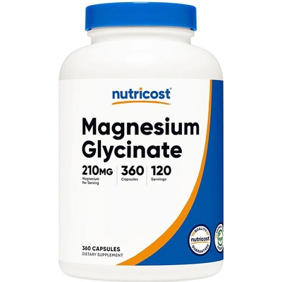 Nutricost Magnesium Glycinate 210 mg 360 kapslí