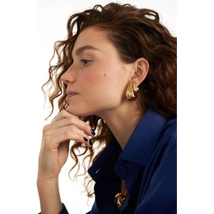 BERRIES обици дамски от позлатено сребро SHELL MINI Earrings (K0006G)