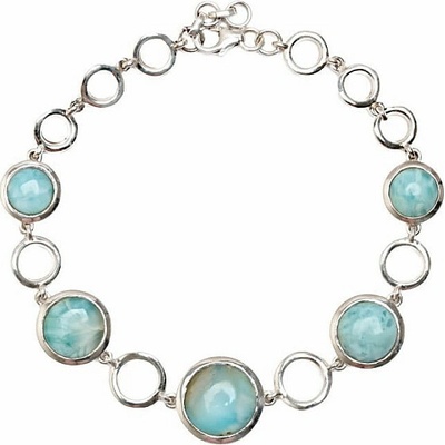 Nefertitis Larimar náramek stříbro Ag 925 B549 NF64763 - 16,5 - 20 cm, 14,6 g