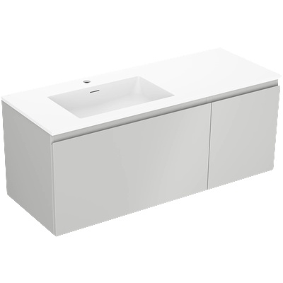 Mexen Orio шкаф за баня 120 см с мивка Otis лява, 1 чекмедже, 1 врата, сив мат/бял (91A13-12047-3-BBFF62-W18L01)