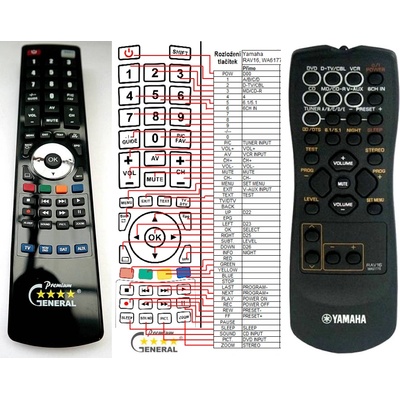 GENERAL YAMAHA RAV16, WA61770 - съвместимо дистанционно управление на марката General (RAV16, WA61770)