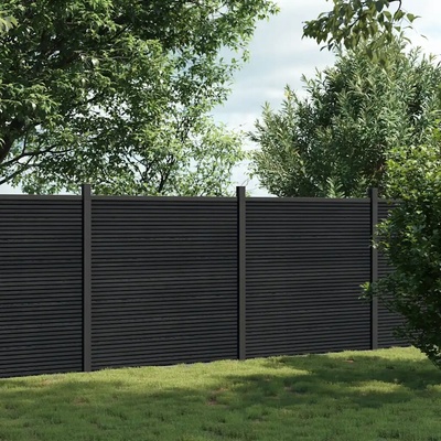 vidaXL Plotový dílec šedý 353 x 186 cm WPC