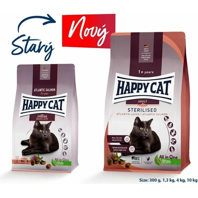 HAPPY CAT NEW Sterilised Atlantik-Lachs Losos 10 kg