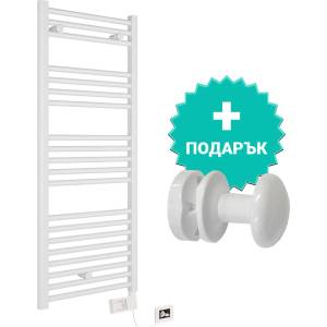 Crystal Електрическа лира за баня Crystal E-AGATE, 300 W, 800 x 500 mm, заредена с термофлуид, бяла + ПОДАРЪК (389949-1)