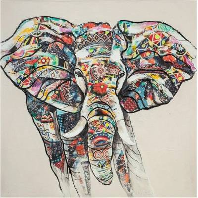 Gilde Gilde Obrázok slon "Bunter Elefant" farebný