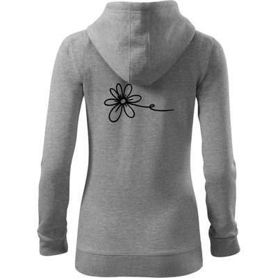 Margaréta mikina dámska trendy zipper s kapucňou Tmavosivý melír