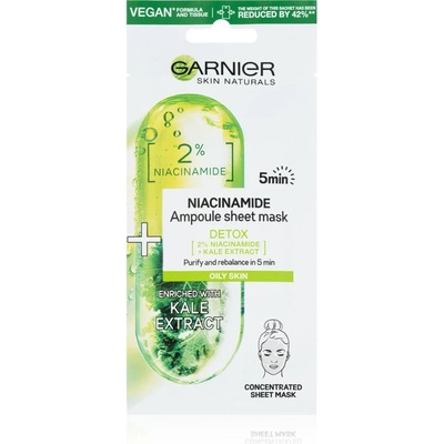 Garnier Skin Naturals Ampoule Sheet Mask платнена маска с почистващ и освежаващ ефект 15 гр