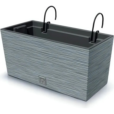 Prosperplast Květináč plast šedý 39,5 x 18,5 x 19,5 cm