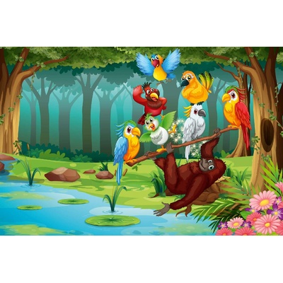 DIMEX ART Флизелинов фототапет диви животни в гората 375 x 250 см