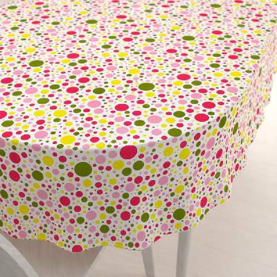 Biante bavlna oválný ubrus Sandra SA-209 Růžové a žluté puntíky na bílém 100x140cm