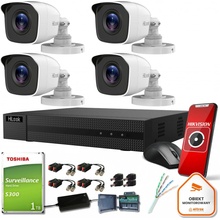 Hikvision HiLook 4 kamery TVICAM-B5M disk 1TB