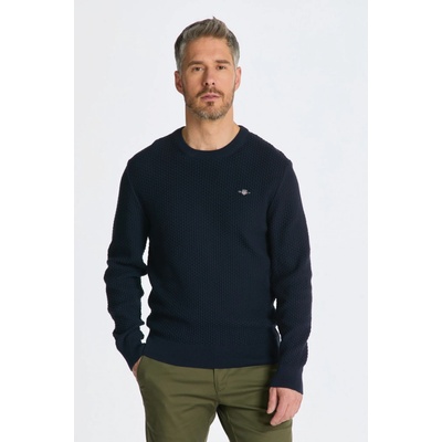Gant Cotton Texture C-neck Evening Blue
