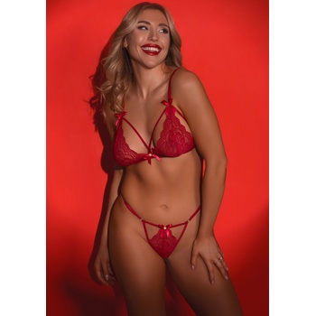 Daring Intimates Blushing Romance Bra & Panty Set Red L/XL