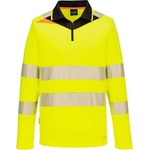 Portwest hi-vis dx4 dx419 / Мъжка светлоотразителна поло тениска с дълъг ръкав - hv жълто/черно 5xl (dx419ybr5xl)
