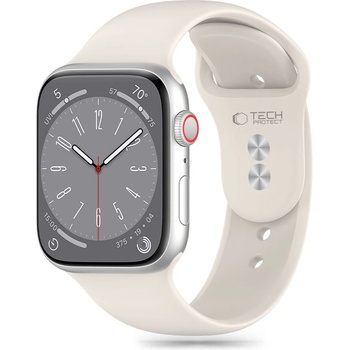 Tech-Protect Силиконова каишка за Apple Watch 6/7/8/9/10/SE/Ultra 1-2 (44/45/46/49 mm) от Tech-Protect Silicone - Starlight (5906302310074)