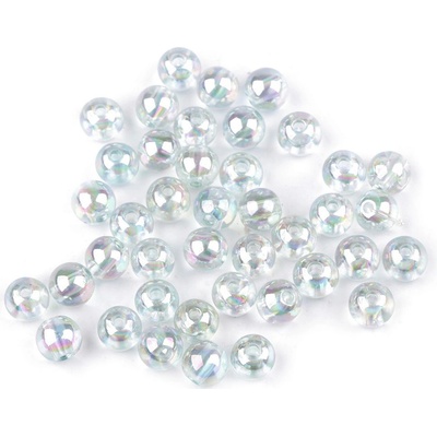 Prima-obchod Plastové korálky duhové Ø8 mm, barva 1 (205) transparent