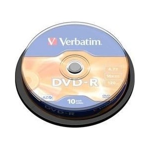 Verbatim DVD-R(10-Pack)Шпиндел/Обща търговия на дребно/16x/4.7GB (43523)