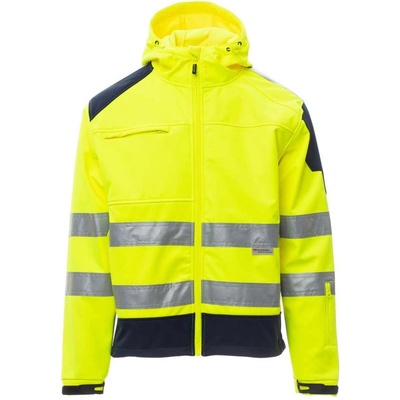 PAYPER shine 2.0 fluo s00235-0090 / Светлоотразително софтшел яке с качулка - жълто/тъмносиньо 4xl (s002350090010144xl)