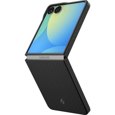 Spigen Тънък поликарбонатов кейс с кевларено покритие за Samsung Galaxy Z Flip7 - Spigen AirSkin Case (черен) (ACS09564)