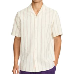 Revolution Мъжка риза с копчета Revolution Cuban Shirt Striped S/S Shirt - Darkorange - размер M (033-3267-0512)