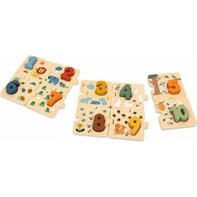 Baby Mix Drevené puzzle s číslami pre najmenších