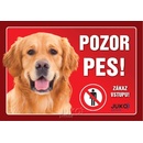 Juko Plastová tabuľa Pozor Pes Retriever 21 x 14,7 cm