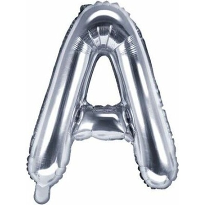 PartyDeco Fóliový balón písmeno "A", 35 cm, strieborný NEMÔŽE SA NAPLNIŤ HELIOM