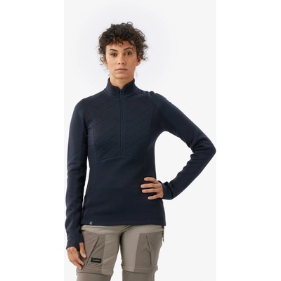 FORCLAZ Dámske tričko s dlhým rukávom Merino Resist z vlny merino modré