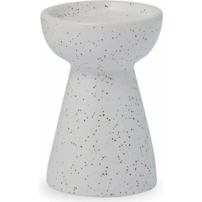 Storefactory Keramický svícen Högalid Vanilla 14 cm, šedá barva, bílá barva, keramika