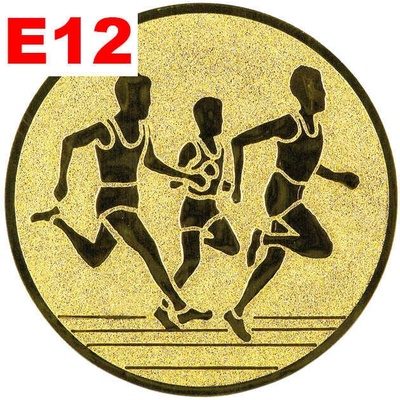 Emblém E12 BĚŽCI umístění na sportovní pohár nebo medaili 25 mm