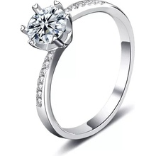 Royal Fashion strieborný rhodiovaný prsteň s drahokamom moissanitom HA XJZ022