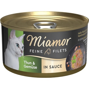 Miamor 24х85г Miamor Fine Fillets, консервирана храна за котки - риба тон и зеленчуци