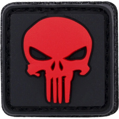 Gumená nášivka 101 Inc Punisher - červená