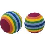 Ferplast Rainbow ball - Забавна играчка за котки, шарени гумени топки, 2 броя х 3.5 см
