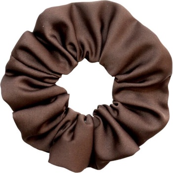 MURU Veľká Saténová Scrunchie gumička - Dark Chocolate Matná