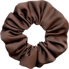 MURU Veľká Saténová Scrunchie gumička - Dark Chocolate Matná