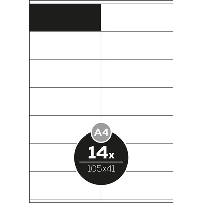 Altryal Etikety Top Stick bílé A4 105 x 41 mm 14 etiket 100 ks